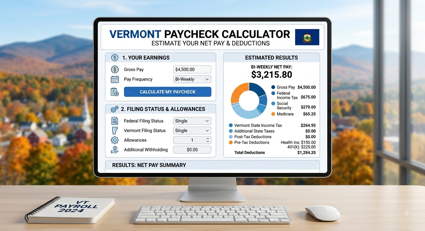 Vermont Paycheck Calculator