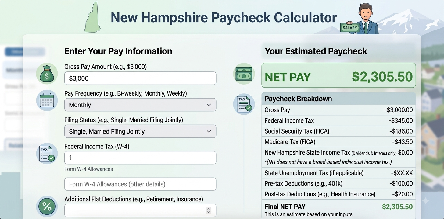 New Hampshire Paycheck Calculator